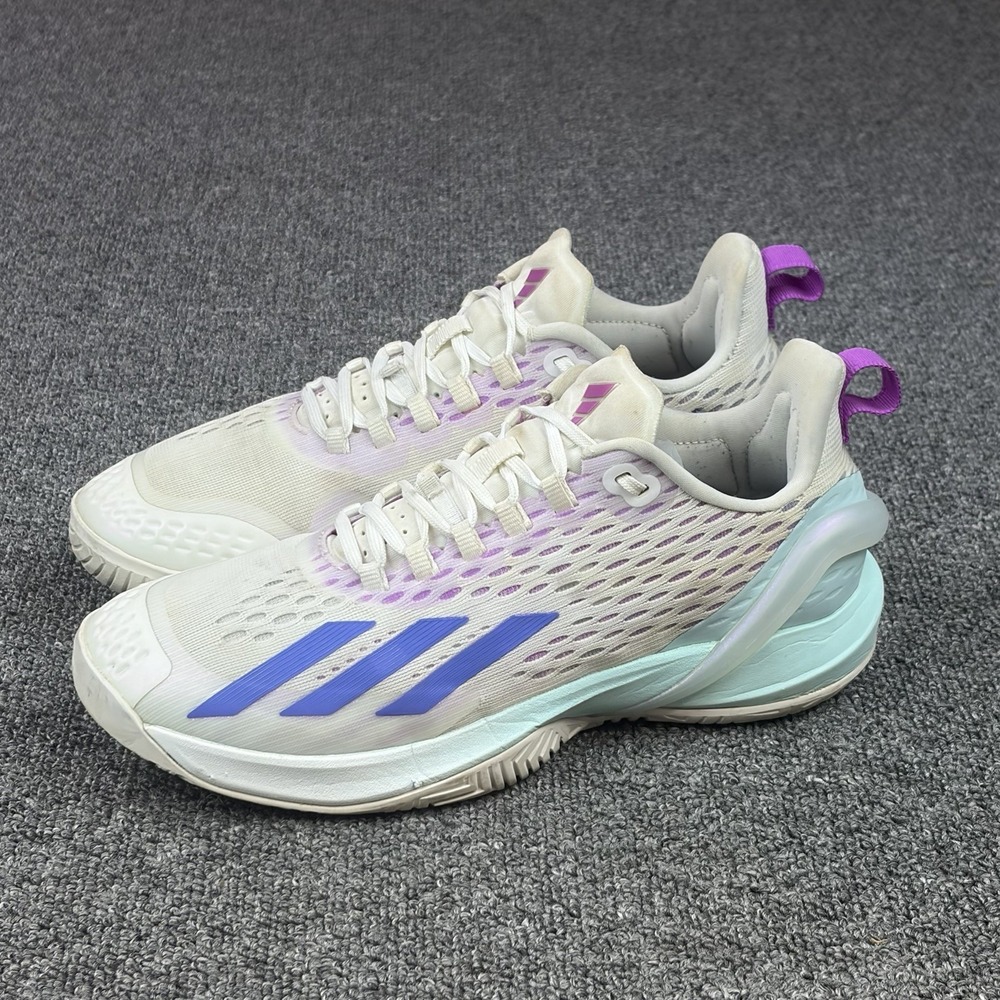 Adidas Adizero Cybersonic Tennis Shoes White Purple Blue‎ Aqua Women's Size 7.5